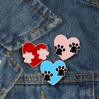 Cat Paw Heart Alloy Brooch