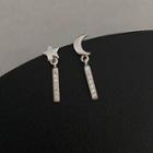Non-matching Alloy Moon & Star Dangle Earring 1 Pair - Silver - One Size