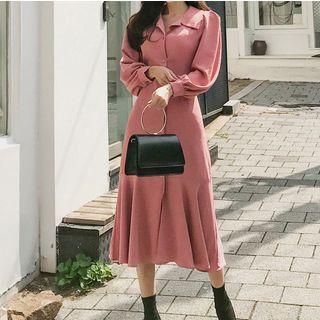 Long-sleeve Mermaid Midi Dress