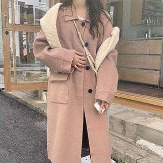 Single Breasted Trench Coat Light Pink - One Size