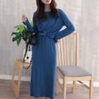 Set: Long-sleeve T-shirt + Midi Skirt