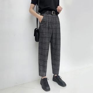 England-plaid Dress Harem Pants