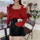 Button Mini A-line Skirt / Sweater