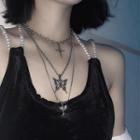 Set Of 3: Angle Pendent Necklace + Butterfly Pendent Necklace + Cross Pendent Necklace Set Of 3 - One Size