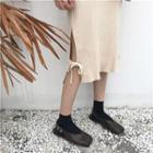 Slit-hem Plain Knit Skirt