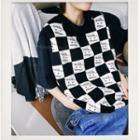 Short-sleeve Jacquards Sweater