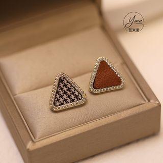 Triangle Houndstooth Asymmetrical Alloy Earring 1 Pair - Stud Earring - Gold - One Size