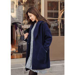 One-button Dual-pocket Coat