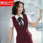 Vest / Mini Pencil Skirt / Slim-cut Dress Pants / Short-sleeve Shirt / Set