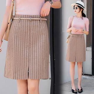 Striped Sheath Skirt