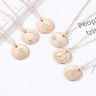 Alloy Disc Pendant Necklace (various Designs)