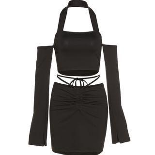 Set: Crop T-shirt + Mini Pencil Skirt