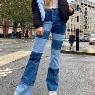 High Waist Paneled Bootcut Jeans