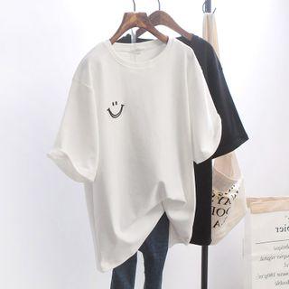 Smile Face Short-sleeve Round Neck T-shirt