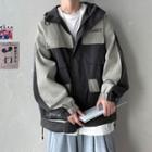 Color-block Jacket With Front Pocket