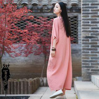 Batwing Short-sleeve Maxi Dress