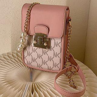 Lettering Flap Chain Mini Crossbody Bag