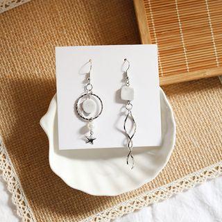 Non-matching Resin & Alloy Dangle Earring