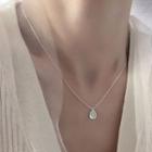 Tear Drop Pendant Necklace Silver - One Size