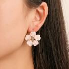 Rhinestone Flower Stud Earring 01 - 4313 - Gold - One Size