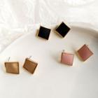 Faux Leather Square Earring