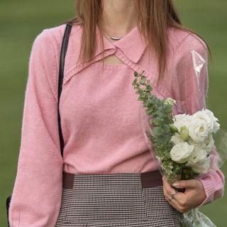 Long Sleeve Keyhole Knit Top