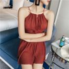Set: Halter Swim Top + Bottom + Skirt