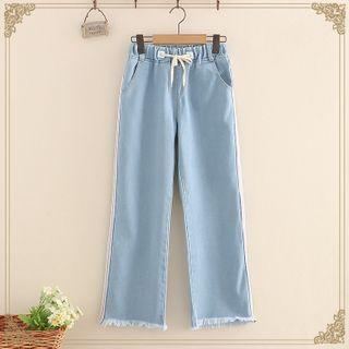 Side-stripe Drawstring Jeans