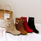 Wedge-heel Fringed Short Boots