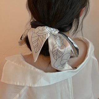 Floral Print Hair Tie White - One Size