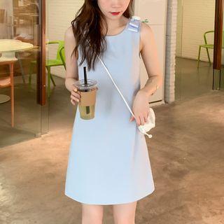 Bow Accent Sleeveless Mini A-line Dress