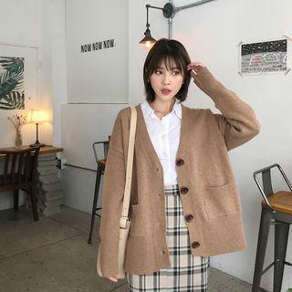 Wool Blend Relaxed-fit Cardigan