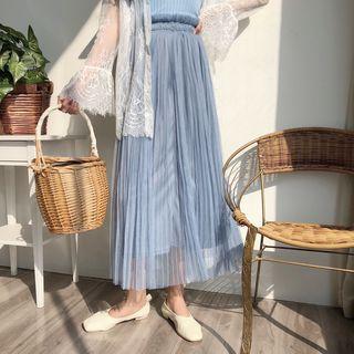 A-line Maxi Mesh Skirt