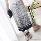 Drawstring Printed Wide-leg Pants