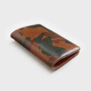 Genuine Leather Camouflage Passport Pouch Brown -