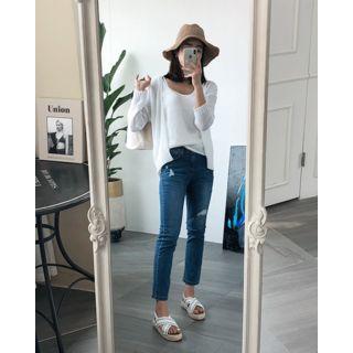 Set: Open-front Summer Cardigan + Sleeveless Knit Top