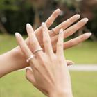 Set Of 3: Bead & Textured Rings Silver - One Size