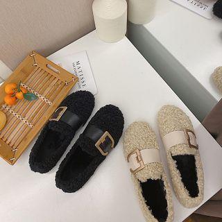 Buckled Fleece Moccasins
