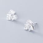 Rhinestone Stud Earring S925 Sterling Silver - 1 Pair - As Shown In Figure - One Size