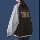 Two-tone Print Zip-up Jacket