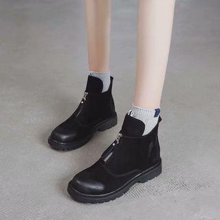 Zip-accent Short Boots