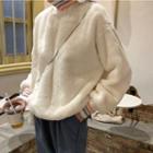Fleece Turtle-neck Sweatshirt / Harem Pants / Crossbody Bag / Set
