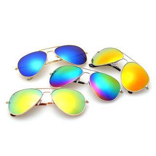 Metallic Mirrored Aviator Sunglasses