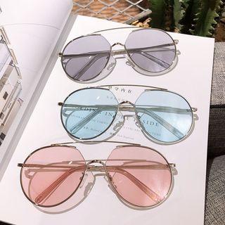 Double-bridge Metal Frame Sunglasses