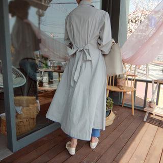 Balloon-sleeve Single-breasted Trench Coat