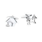 Fashion Personality Puppy And House Shirt Cufflinks Silver - One Size