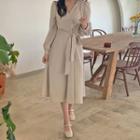 [lovb] Plain Long Wrap Dress