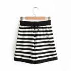 Striped Knit Shorts Stripe - Black & White - One Size