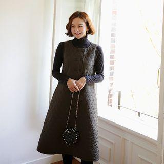 Quilted A-line Pinafore Dress