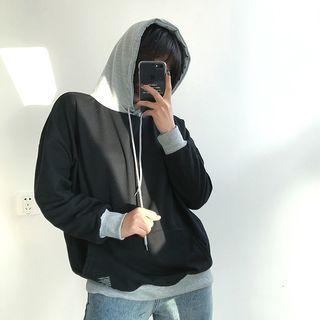 Mock-two Loose-fit Hooded Sweatshirt